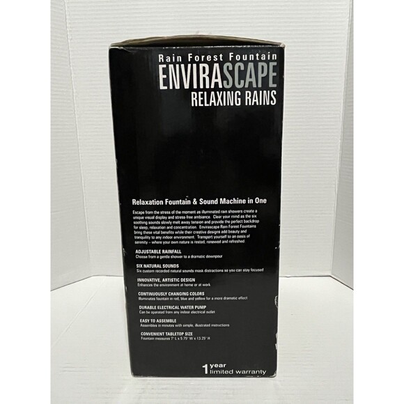 Homedics WRF-REL EnviraScape Rain Forest Fountain Relaxing Rains 2003 NEW IN BOX - Picture 4 of 10